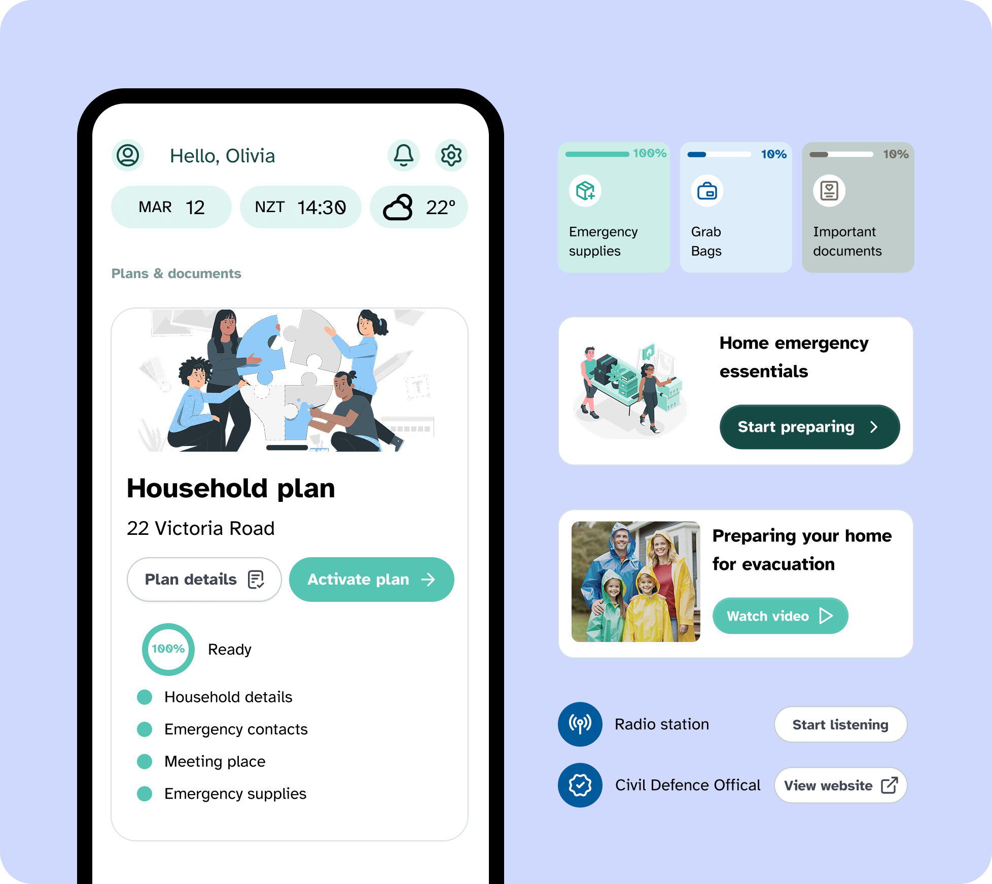 Plans app screen with ui elements